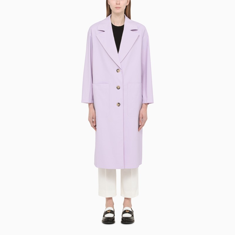 Harris Wharf London Lilac Single-breasted Trench Coat In Purple | ModeSens