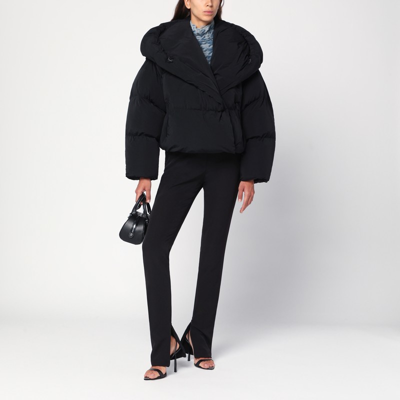 Diesel Black W-iley-t1 Wrap Padded Jacket In Black