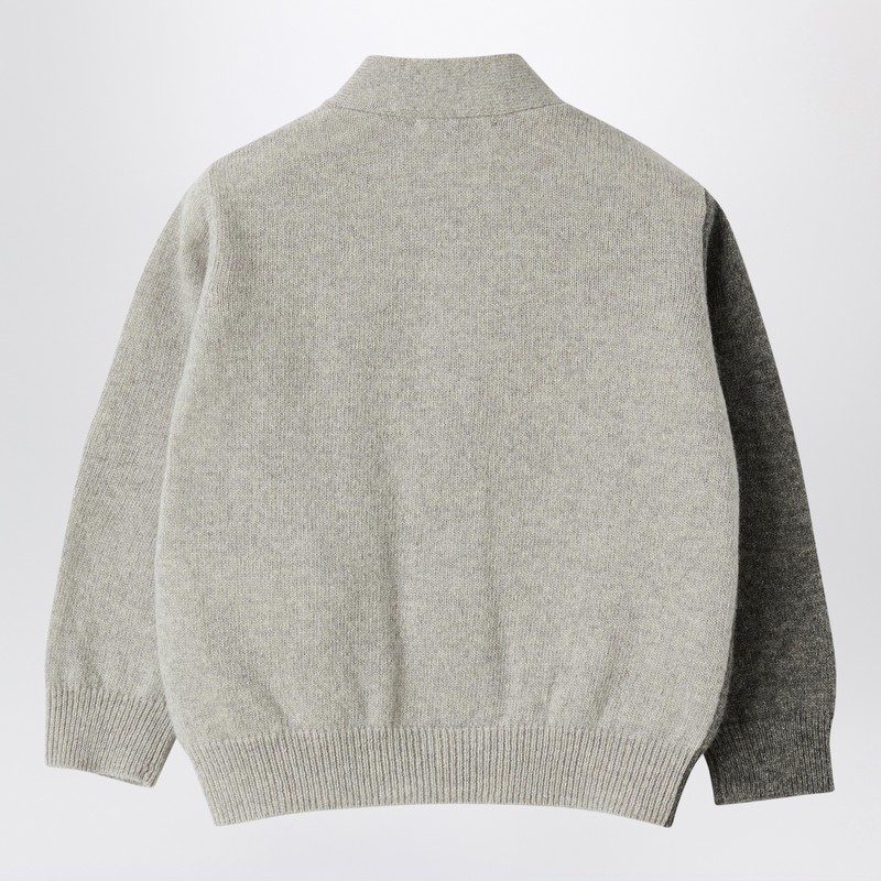 Il Gufo Colour-block Wool Cardigan In Grey