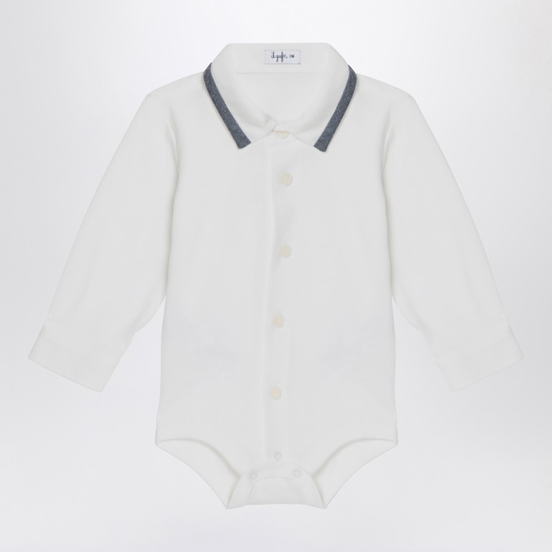 Il Gufo Cotton Collared Bodysuit (3-18 Months) In White