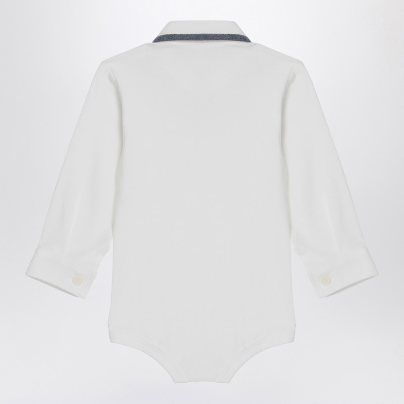 Il Gufo Cotton Collared Bodysuit (3-18 Months) In White