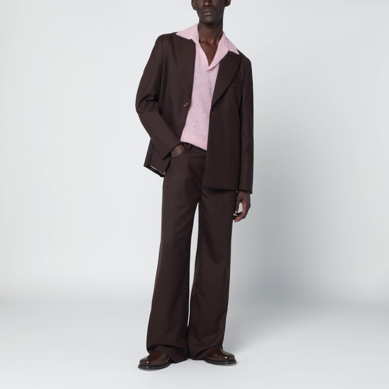 Auralee Alpaca-blend Open Collar Jumper In Multi