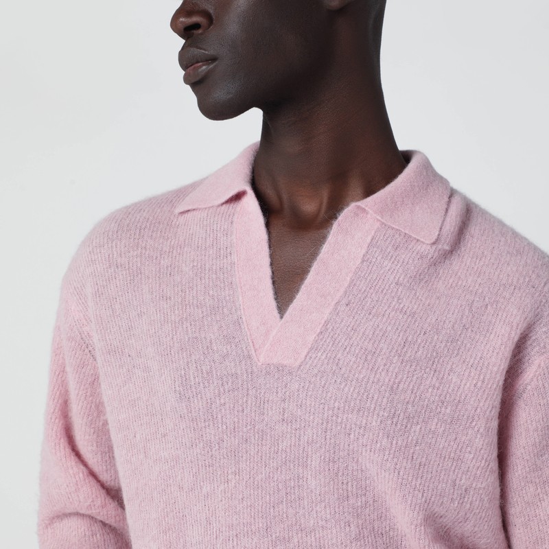 Auralee Alpaca-blend Open Collar Jumper In Multi