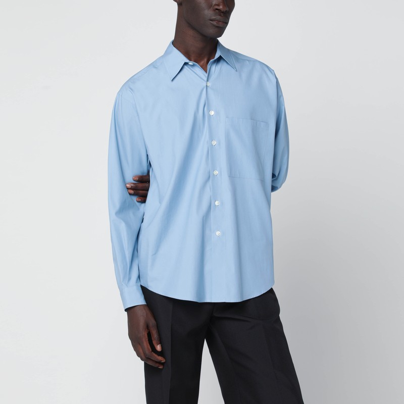 Auralee Light Blue Cotton Shirt In Blue