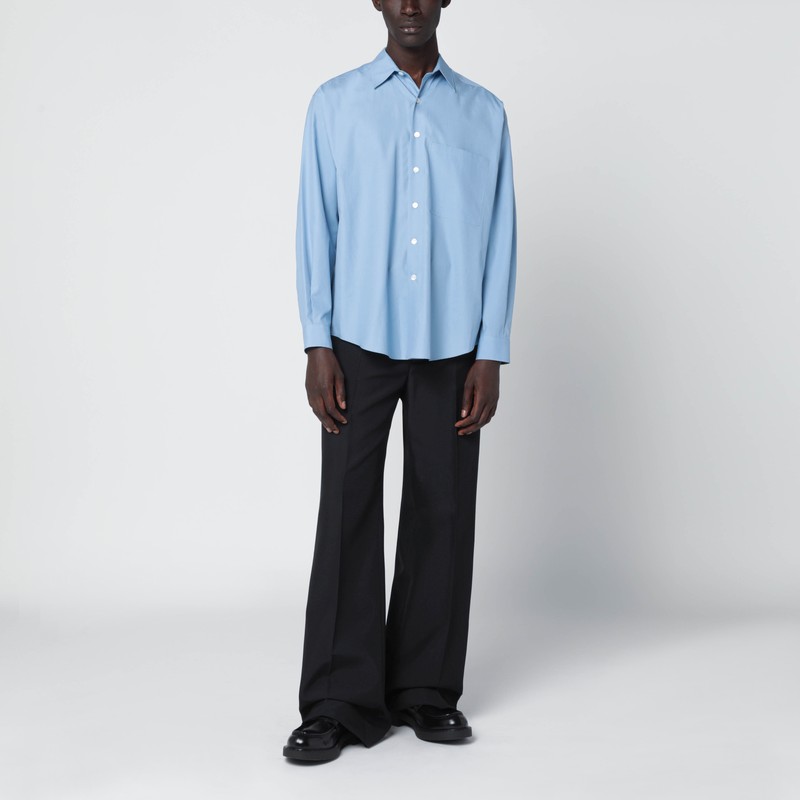 Auralee Light Blue Cotton Shirt In Blue