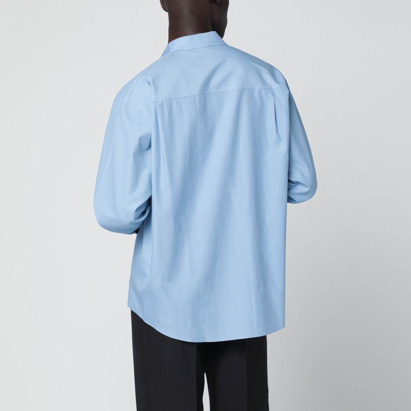 Auralee Light Blue Cotton Shirt In Blue
