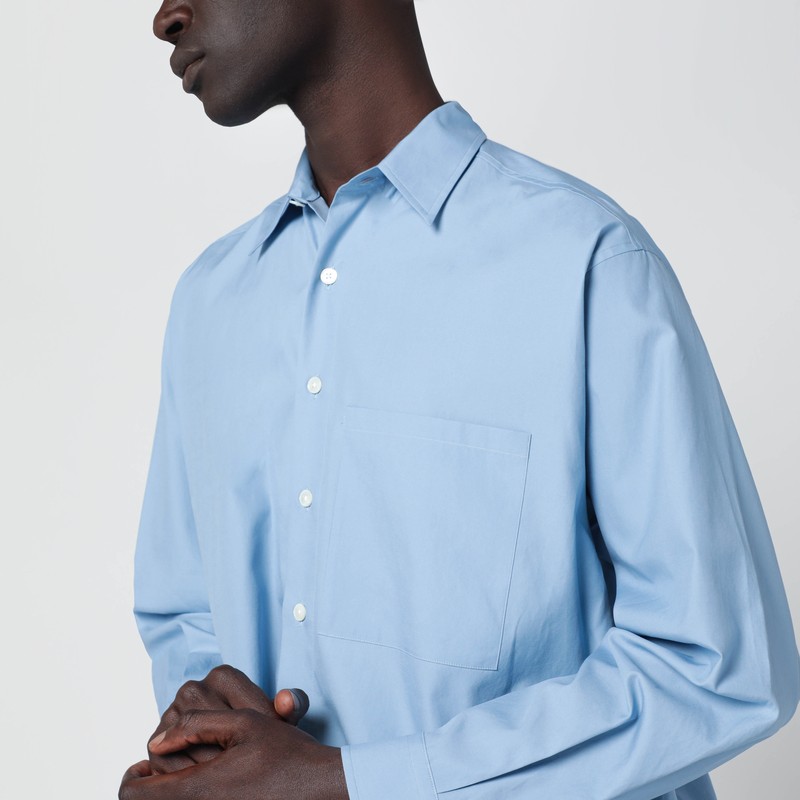 Auralee Light Blue Cotton Shirt In Blue