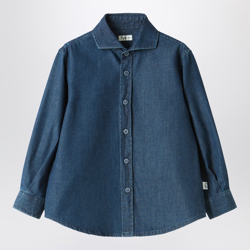 Il Gufo Blue Denim Shirt In Blue
