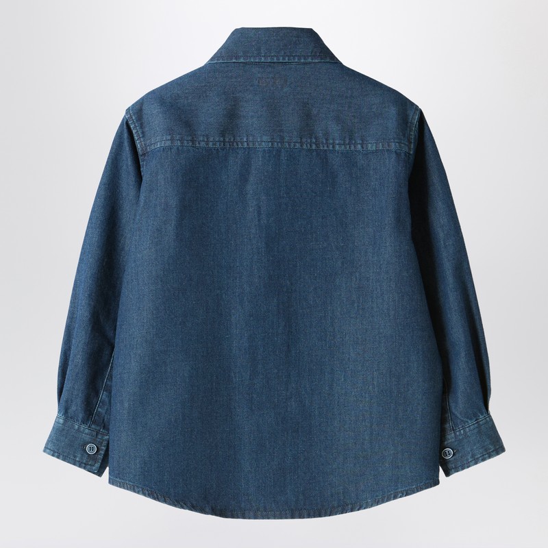 Il Gufo Blue Denim Shirt In Blue