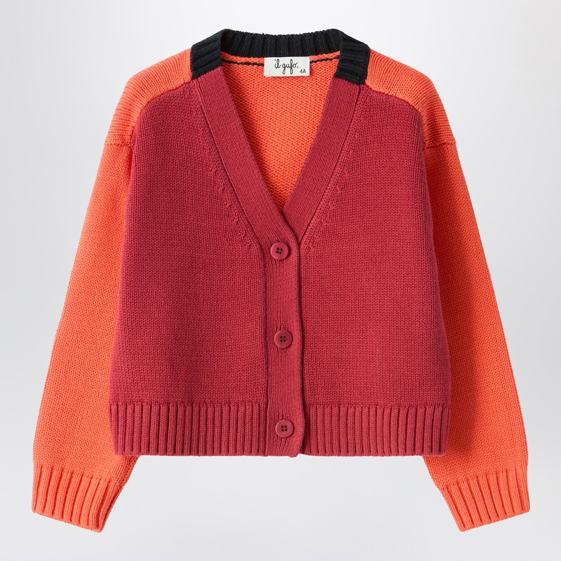 Color-block organic cotton cardigan