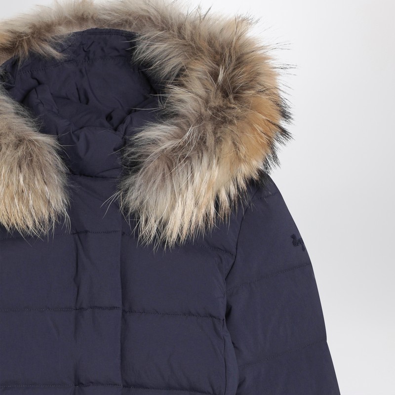 Il Gufo Blue Nylon Hooded Down Jacket In Blue