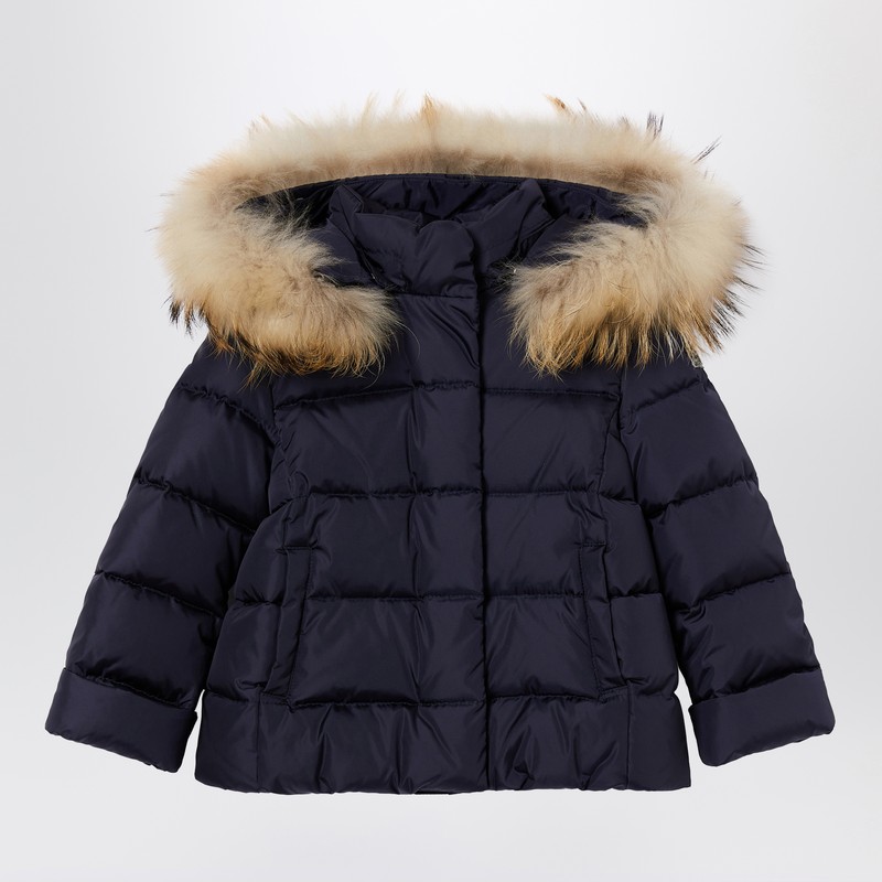 Il Gufo Kids' Blue Nylon Hooded Down Jacket