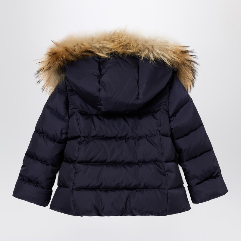 Il Gufo Blue Nylon Hooded Down Jacket In Blue
