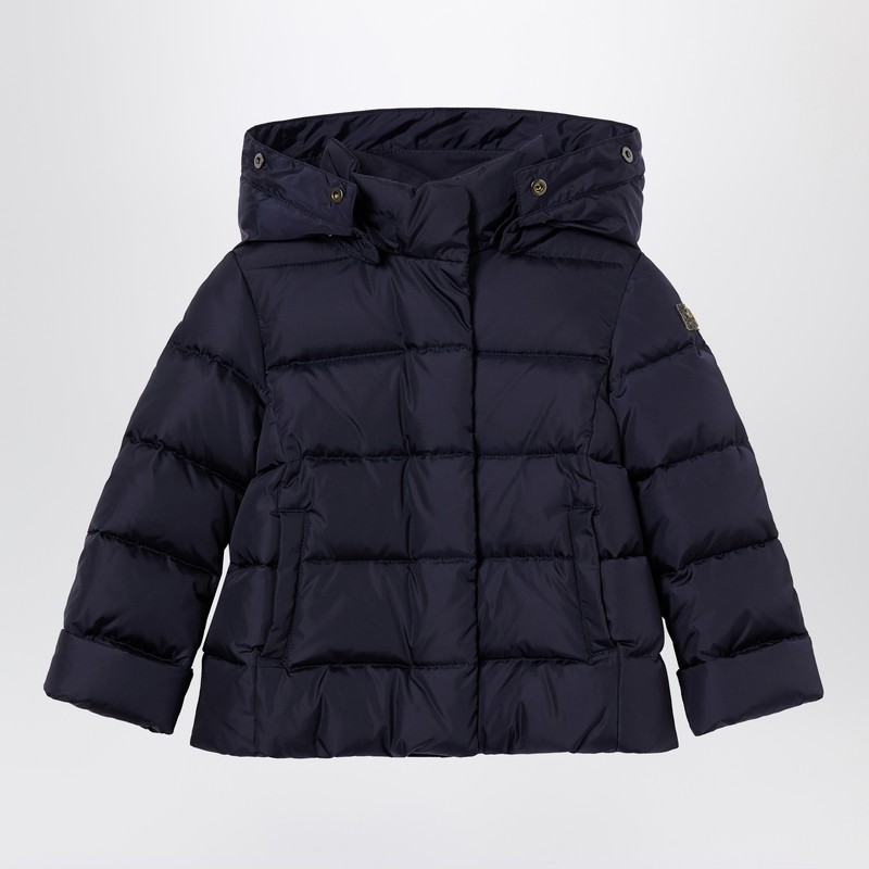 Il Gufo Blue Nylon Hooded Down Jacket In Blue