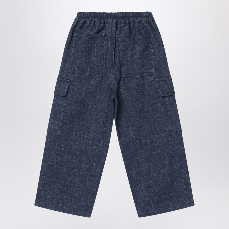 Il Gufo Cotton-blend Cargo Trousers In Blue