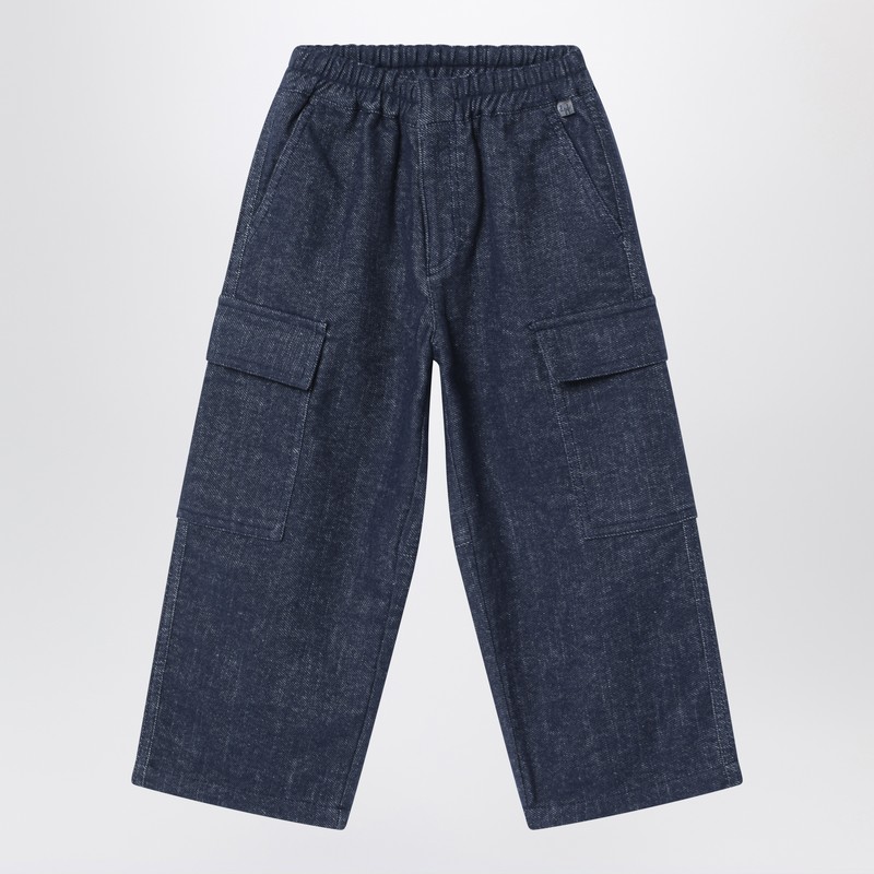 Blue denim cargo pants