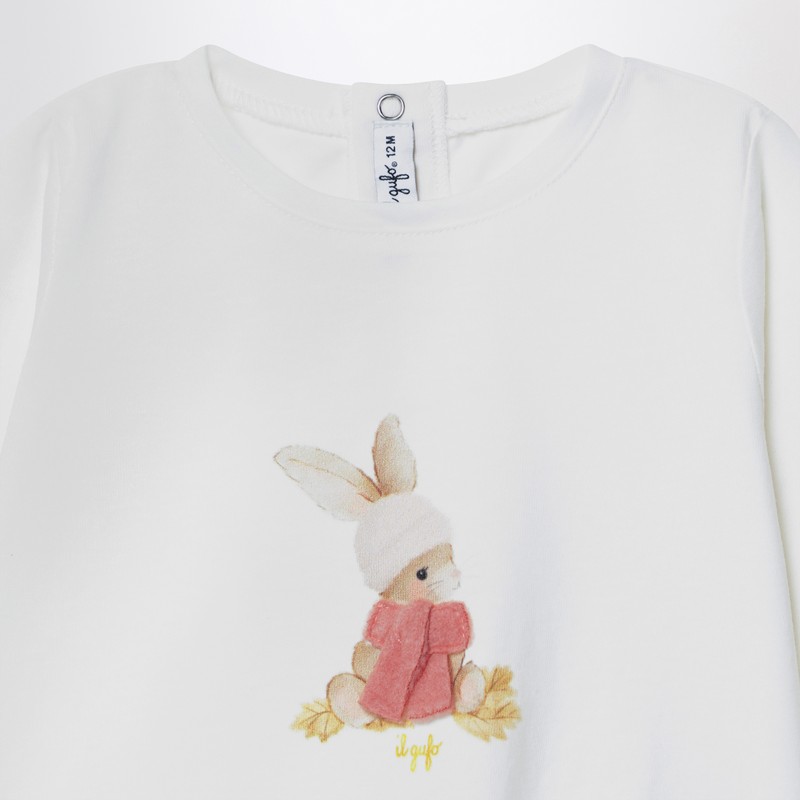 Il Gufo Long-sleeve T-shirt With Bunny In White