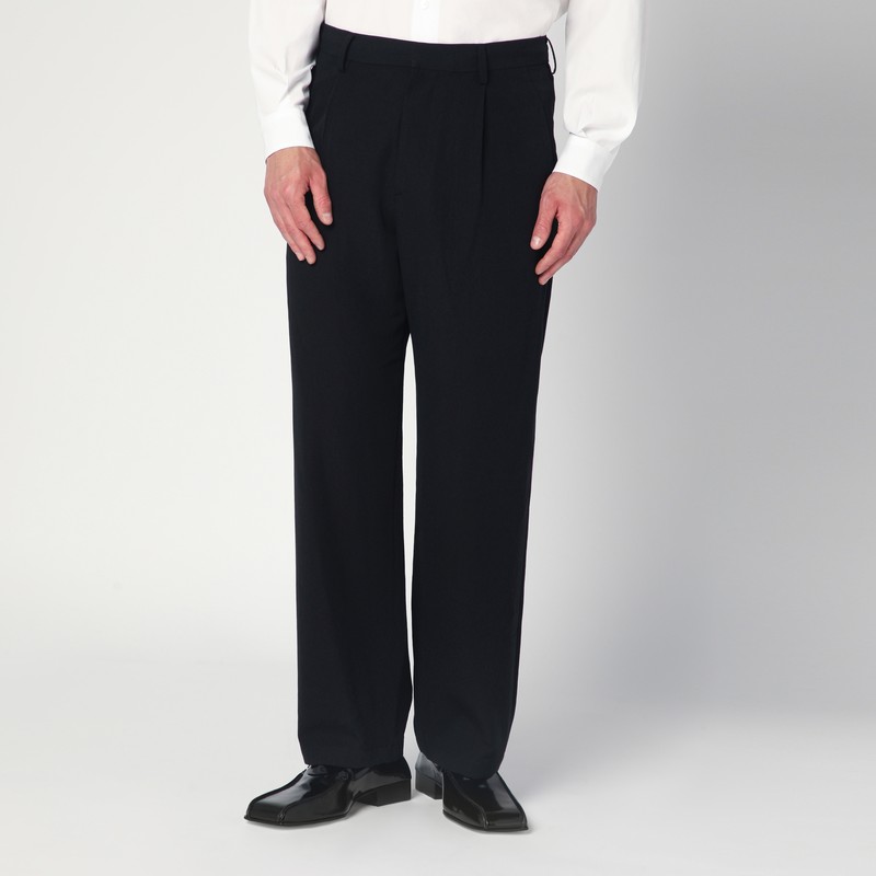 Black trousers in cotton and wool