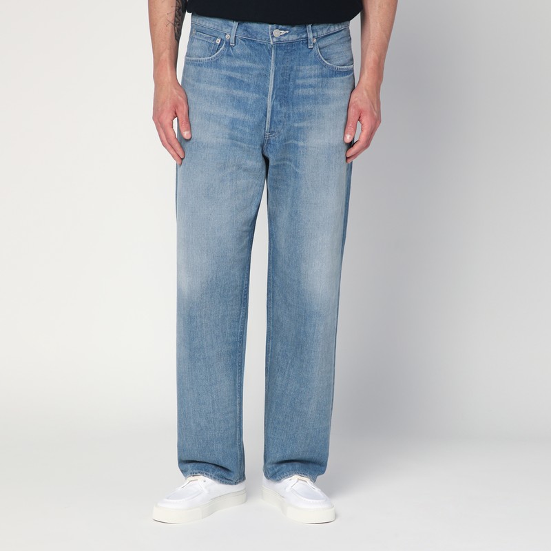 Light indigo jeans with washed effect