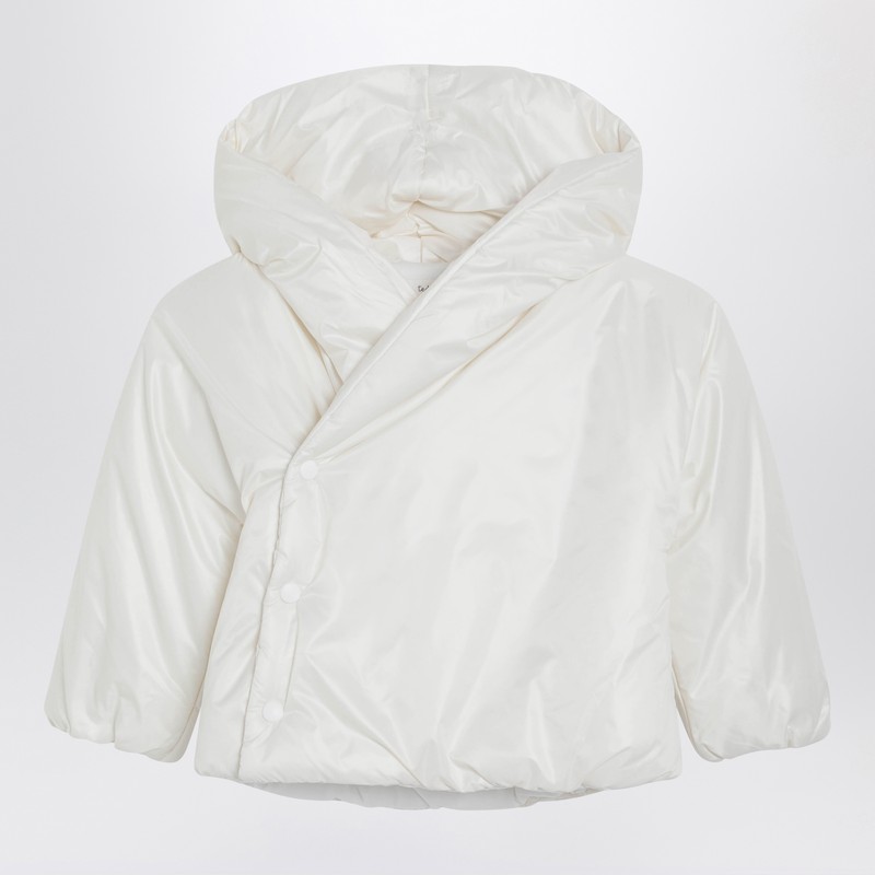 Teddy & Minou White Hooded Puffer Jacket In White