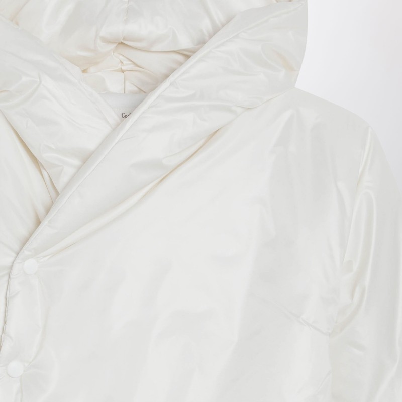 Teddy & Minou White Hooded Puffer Jacket In White