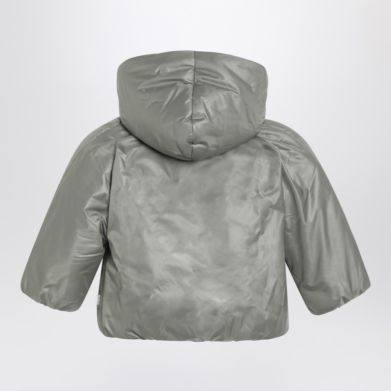 Teddy & Minou Fir Green Hooded Puffer Jacket In Gray