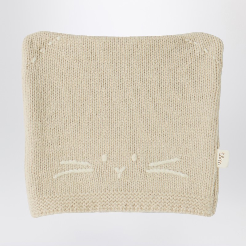 Teddy & Minou Beige Knit Set With Hat And Shoes In Nude