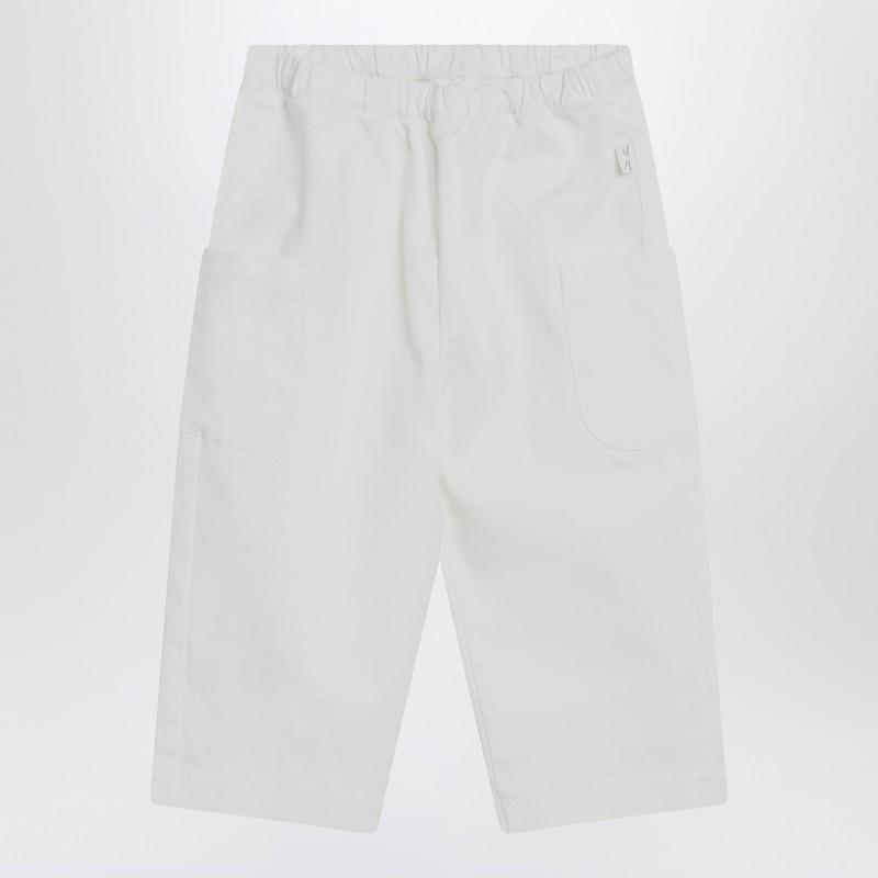 Milky white cotton trousers