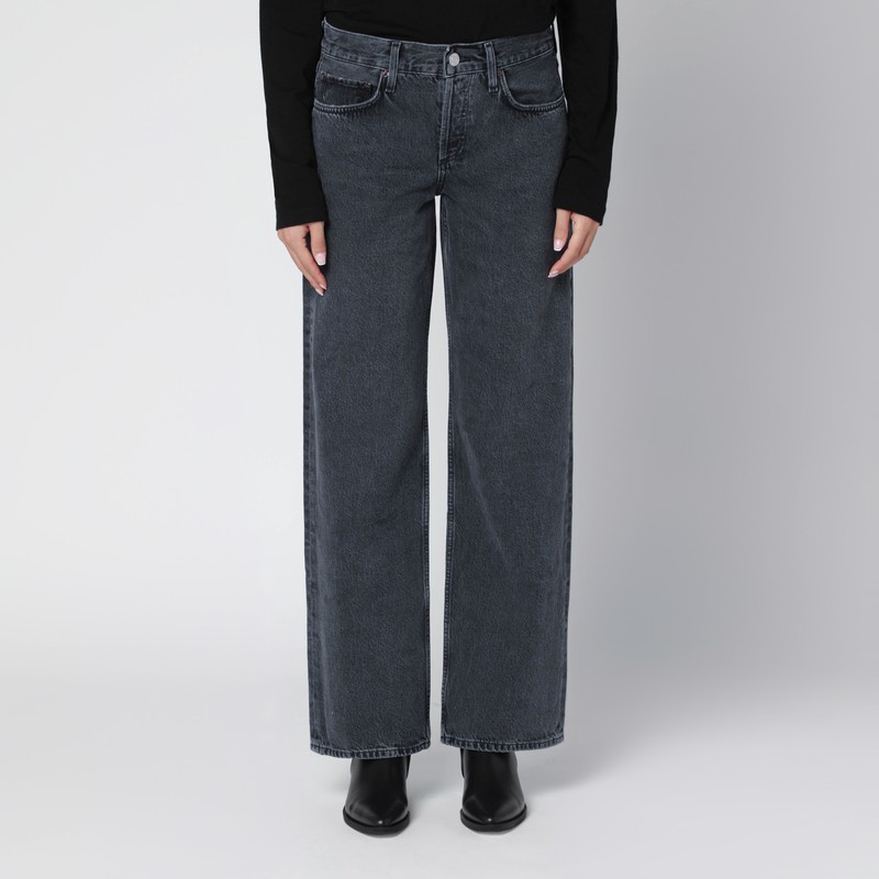 Black faded-effect jeans