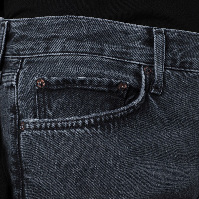 Agolde Washed Straight-leg Jeans In Black