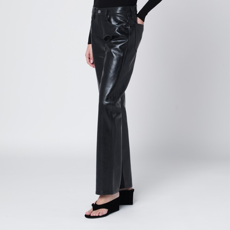 Agolde Faux Leather Trousers With Pockets And Loops In Black
