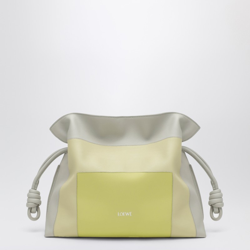 Flamenco Clutch medium bag in Pale Grey/Light Citrine