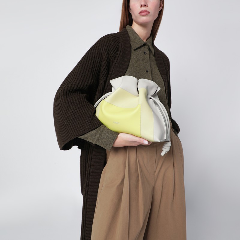 Loewe Flamenco Clutch Medium Bag In Pale Grey/light Citrine In Gray