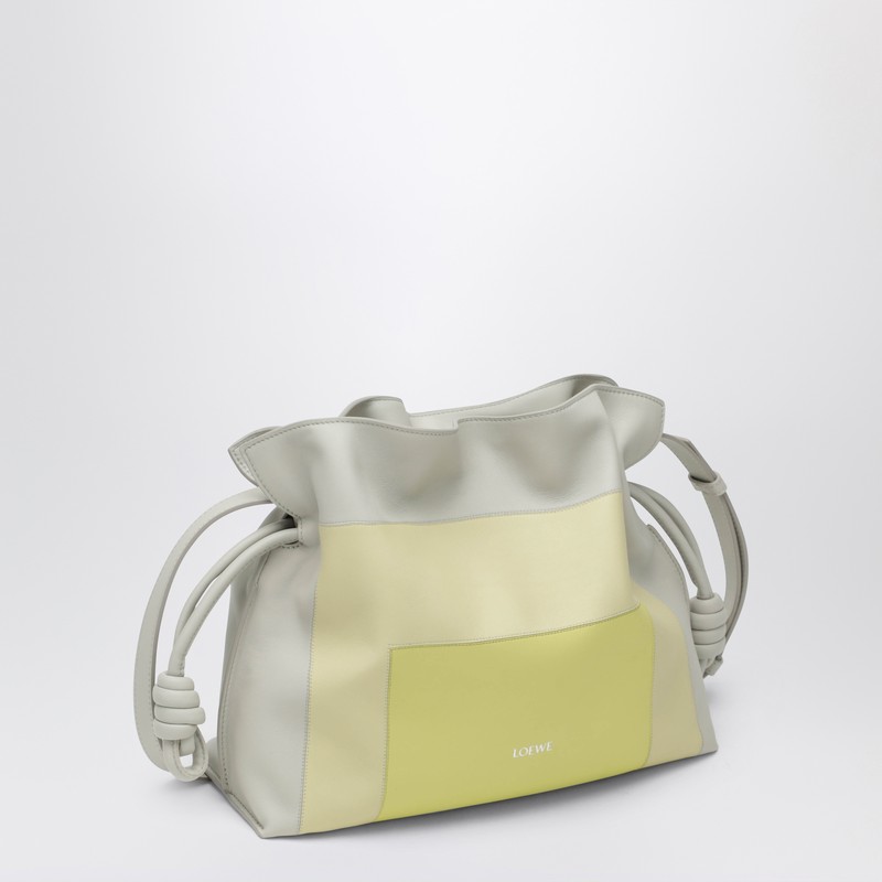 Loewe Flamenco Clutch Medium Bag In Pale Grey/light Citrine In Gray