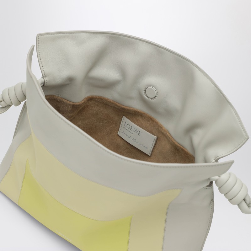 Loewe Flamenco Clutch Medium Bag In Pale Grey/light Citrine In Gray