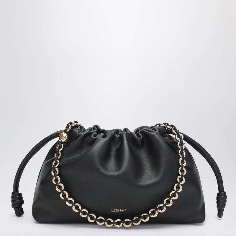 Loewe Medium Flamenco Purse Bag In Black Leather