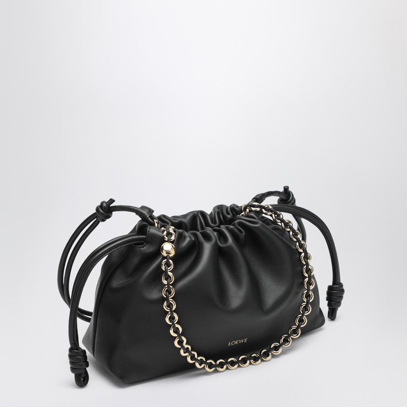 Loewe Medium Flamenco Purse Bag In Black Leather In Black