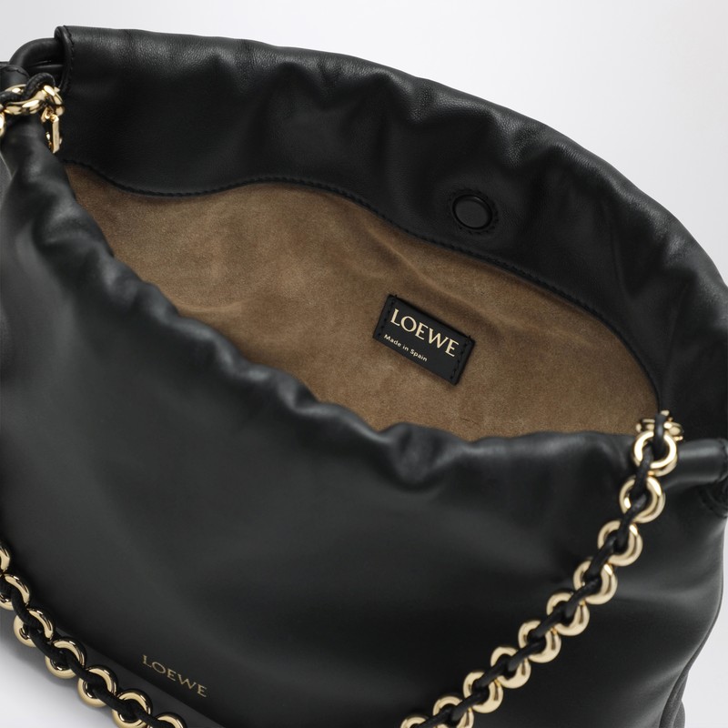 Loewe Medium Flamenco Purse Bag In Black Leather In Black
