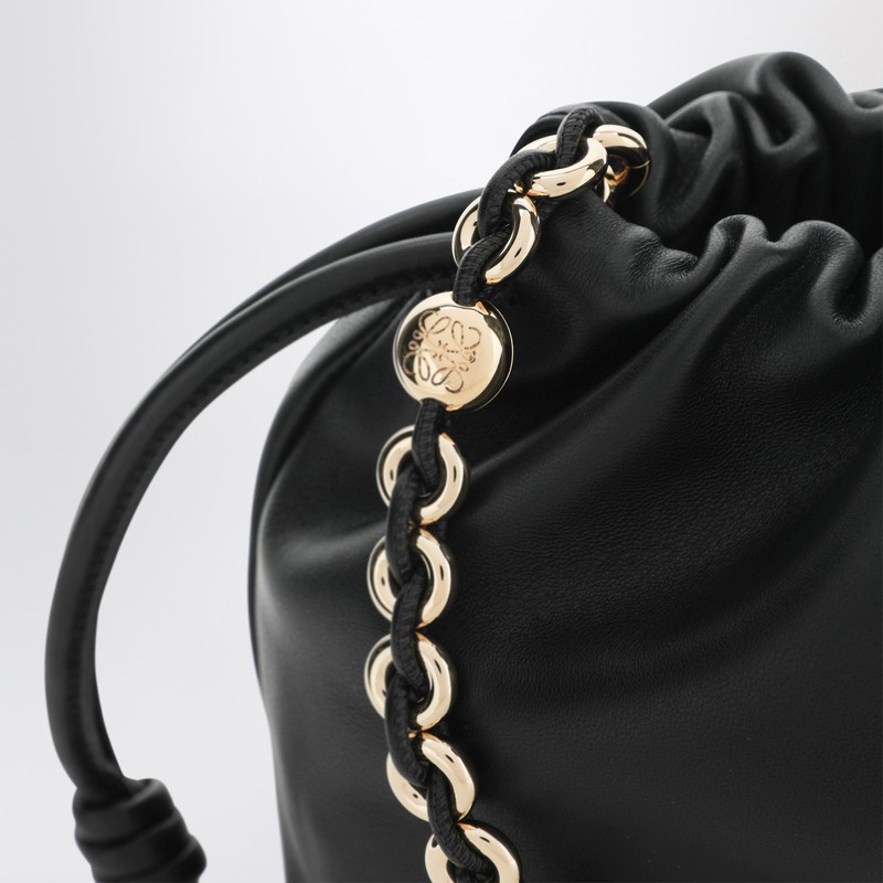 Loewe Medium Flamenco Purse Bag In Black Leather In Black