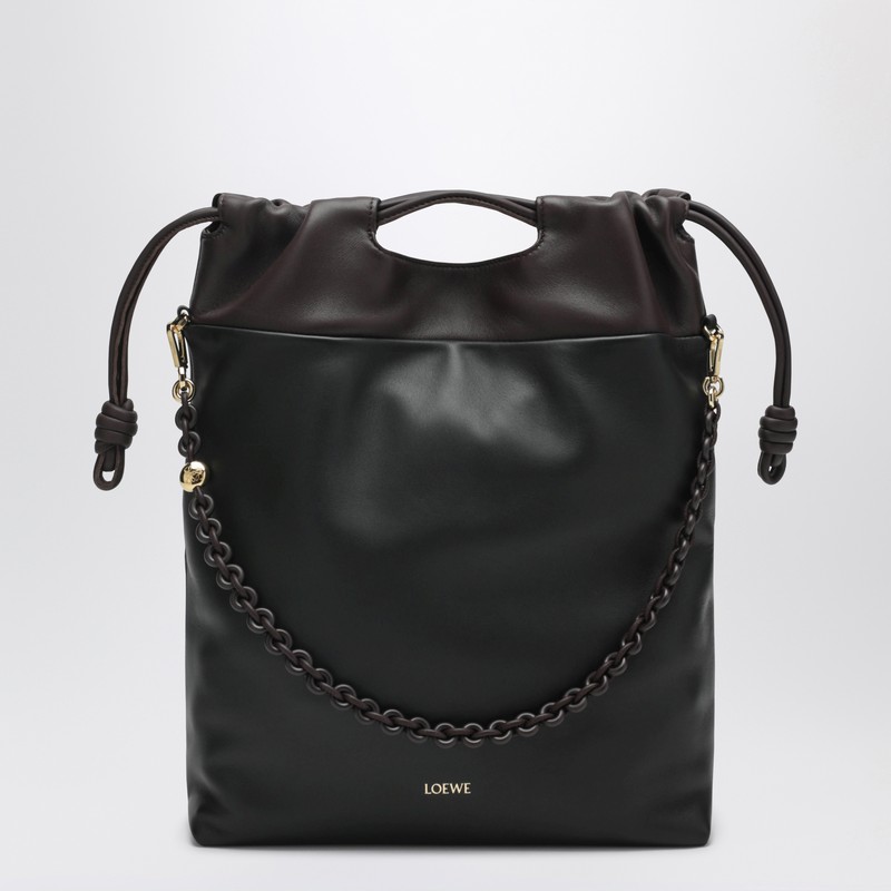 Loewe Flamenco Purse Tote Bag In Black/chestnut Brown