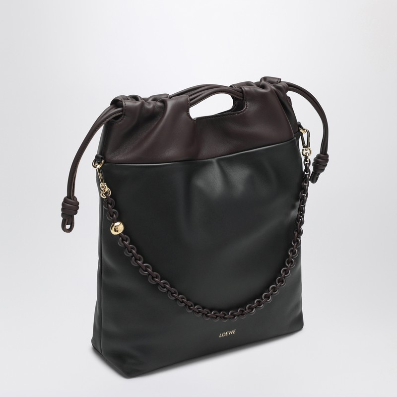Loewe Flamenco Purse Tote Bag In Black/chestnut Brown In Black