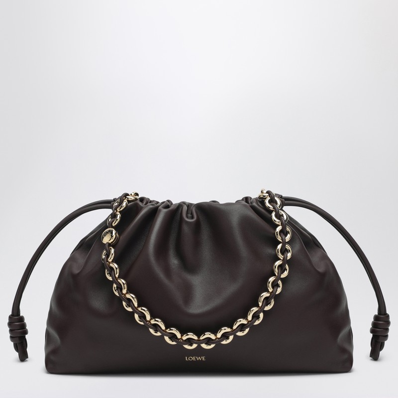 Loewe Large Flamenco Purse Bag In Dark Brown In Brown
