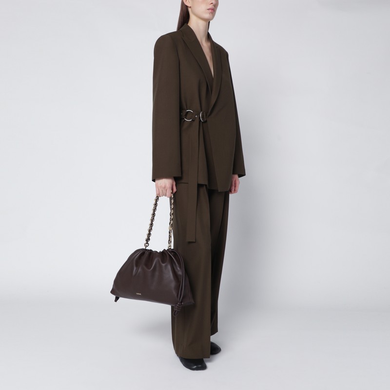 Loewe Large Flamenco Purse Bag In Dark Brown In Brown