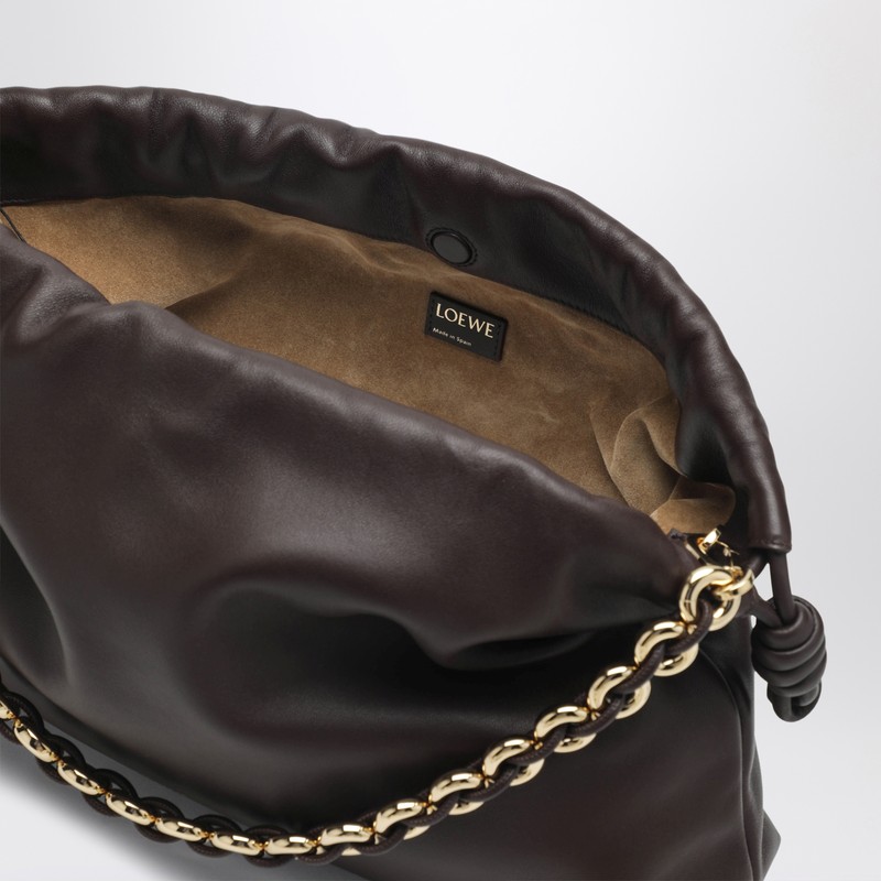 Loewe Large Flamenco Purse Bag In Dark Brown In Brown