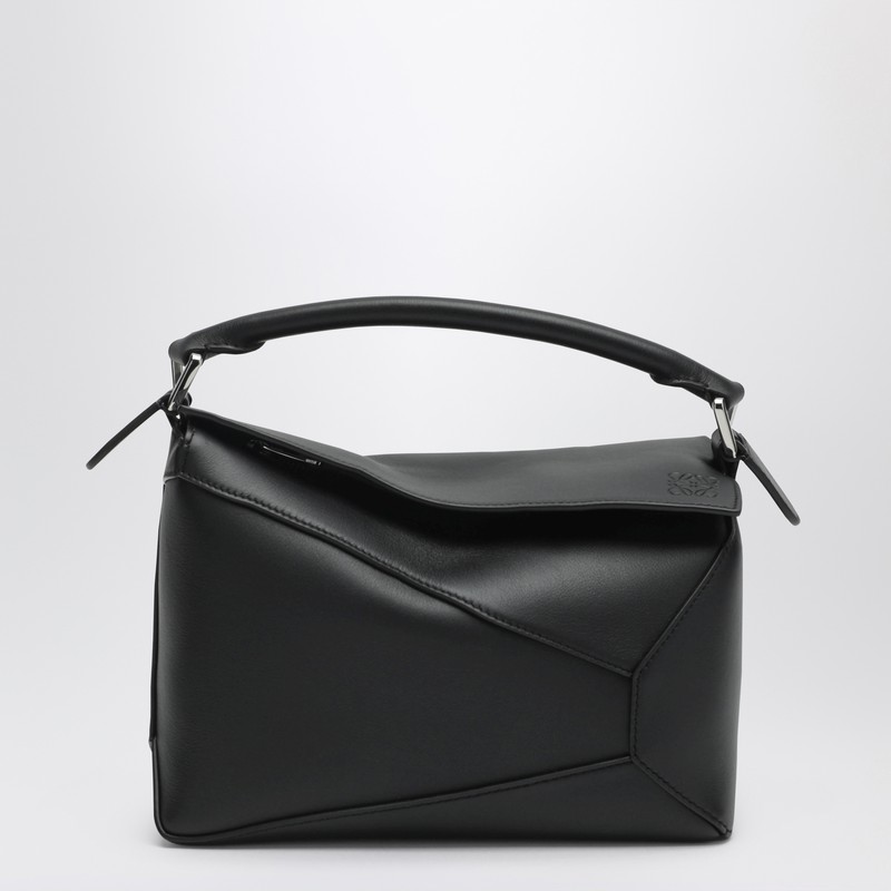 Loewe Small Puzzle Edge Bag In Black Leather In Black