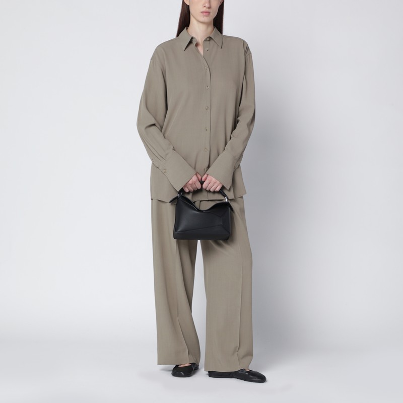 Loewe Small Puzzle Edge Bag In Black Leather In Black