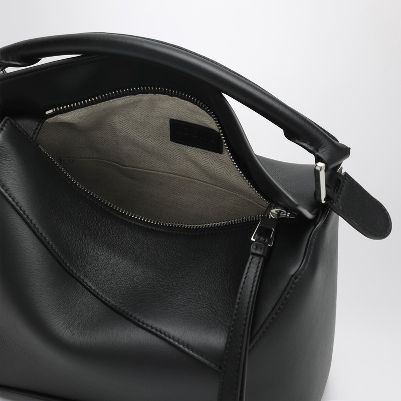 Loewe Small Puzzle Edge Bag In Black Leather In Black