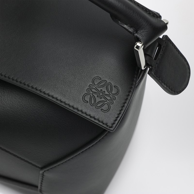 Loewe Small Puzzle Edge Bag In Black Leather In Black