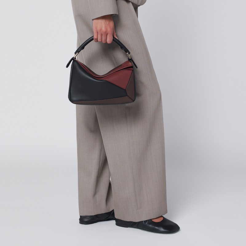 Loewe X Albers Puzzle Square Shoulder Bag In Leather In Multi