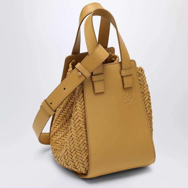Loewe Sahara Compact Leather Hammock Handbag For Women In Brown In Brown